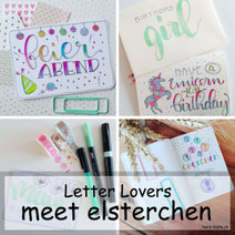 Letter Lovers - elsterchen zu Gast mit einer Anleitung für eine Geburtstagskarte mit Wimpelkette