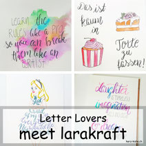 Letter Lovers: larakraft zeigt einen Watercolorhintergrund
