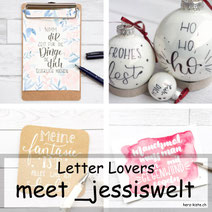 _jessiswelt zu Gast bei den Letter Lovers im Lettering Interview mit einer DIY Anleitung um Weihnachtskugeln zu belettern