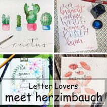 Anleitung Watercolor Kakteen mit Lettering - Letter Lovers herzimbauch 
