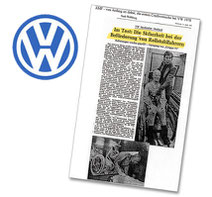 Newspaper article about successful crash test with AMF-Bruns wheelchair restraints in cooperation with Volkswagen