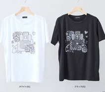 パールとビジューのＴシャツ  【SALE】1,680円(税込)   ツルっとした生地感です