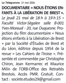 Le Télégramme, 21 mai 2026