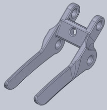 Solidworks 3D-CAD-Modell als Ergebnis des Reverse Engineering des gescannten Originalteils