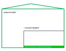 Phoneposte envelope –at the upper left corner, the phone number of the sender –at the center, the addressee’s one. Haut gauche, numéro de tél. de l'expéditeur ; Centre, celui du destinataire.