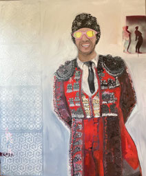 Torero Inkognito 120x100x 4 Öl auf Leinwand 