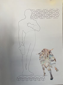 Lass uns spielen 3 Zeichnung /Collage  Din A3