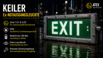 KEILER Ex-Notausgangsleuchte ATEX IECEx Zone 1/21 und 2/22