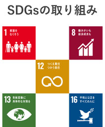 SDGｓの取り組み中のシンボルマーク。
