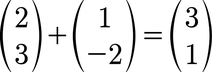 Beispiel für eine Vektoraddition von 2D Vektoren