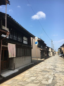 Stone-paved streets of Kanayamachi in Takaoka, Toyama, a preserved historic district famous for traditional metal casting craftsmanship and Edo-period architecture