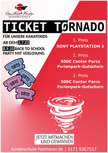Sommeraktion Ticket Tornado der Karateschule Gina Rauh-Förster.