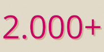 2000+ als große blinkende Zahl, Symbol für die vielen Teilnehmenden