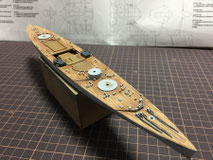 1/700 英国海軍 戦艦 デューク オブ ヨーク（Duke of York)  甲板製作中 ◆模型製作工房 聖蹟