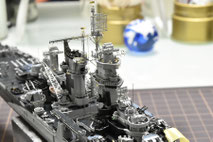 1/700 米国海軍 大型巡洋艦『アラスカ』（USS CB-1 1944年11月～12月頃）マスト製作中 ◆模型製作工房 聖蹟