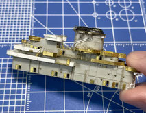 1/700 米国海軍 航空母艦 【エセックス / CV-9】 (1945年4月頃 坊ノ岬沖海戦時) 製作中 艦橋作り ◆模型製作工房 聖蹟