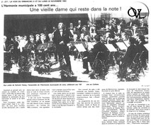 Lens orchestre à vents harmonie municipale centenaire article de presse journal