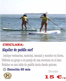 alquiler de paddle en Chiclana de la frontera