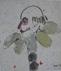 Clown Kunst Sumi-e selbstgeschöpftes Papier