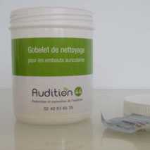 gobelet de nettoyage pour appareils auditifs audition 44