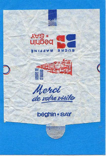 Emballage de sucre ABBAYE DE ST AMAND Béghin Say 1974 (rouge et bleu)