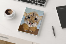 Giraffe Porträt Notizbuch Kunstdruck Malerei Kunst Tierart