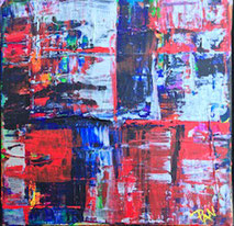 Am Abend II von Patricia Antoni Spachteltechnik  20 x 20