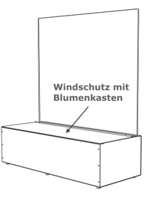 Modularer-Windschutz Sitzbank & Blumenkasten - Windschutz fr die  Gastronomie