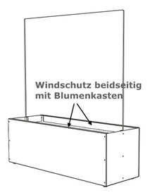 Windschutz mit Blumenkasten