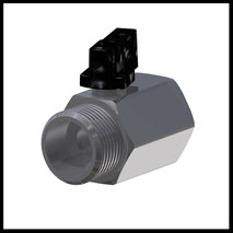 Mini-robinet à bille G3/4" FF/FF (laiton chromé) (KH-34)