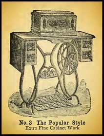 White 'Peerless' No. 3 sewing machine, the Popular Style, characterized by its sophisticated cabinet design and fine craftsmanship.