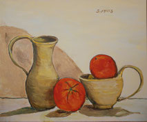 Still-Life with Two Oranges, Painting by Sarah Myers