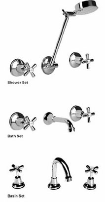 Dallas range - The Dallas range of easy clean tapware offers a timeless and practical cross handle design. The contoured handles & traditional flange styling compliments any home. This economical solid brass range of tapware has a swivel spout.