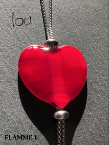 Collana LOU Cuore vetro rosso, hertz, cuore, atelier Occhio di Vetro by Séverine