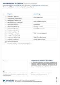 Musteranforderungsformular für Fachkreise