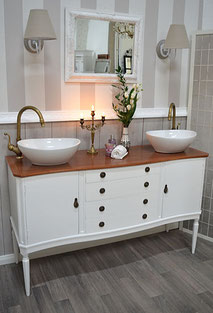 Weiße Waschtische - Land & Liebe Badmöbel Landhaus
