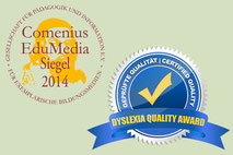 Bild von Comenius EduMedia Siegel 2014 und Dyslexia Quality Award 