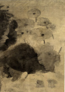 荷16 HE 16 59X46CM  纸本水墨与植物色 INK & MINERAL COLOR ON PAPER 2003 (收藏于法国 COLLECTED IN FRANCE)