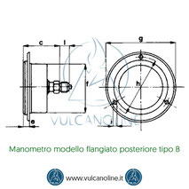 Manometro modello flangiato posteriore tipo B