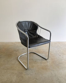 FASEM WIRE FRAME  CHAIR + LEATHER     DESIGNER  GASTONE RINALDI