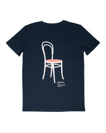 Men's T-shirt with Silkscreen Print of Thonet Chair 14 designed by Gebruder Thonet