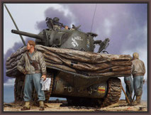 Sherman M4A1 (Large Hatch) DD , Diorama 1/35 