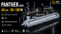 PANTER Ex-Schutz LED-Langfeldstrahler 60 cm, 50–100 W, ATEX Zone 1/21 & 2/22