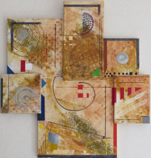 daluz composition géométrique abstraite aux formes colorées inspiration Kandinsky et Miró
