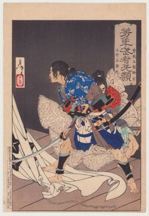 東京｜浮世絵販売　芳年　芳年武者无類　曽我五郎時宗・五所五郎丸　継古堂 Ukiyo-e original Japanese woodblock print for sale, Yoshitoshi, warrior print
