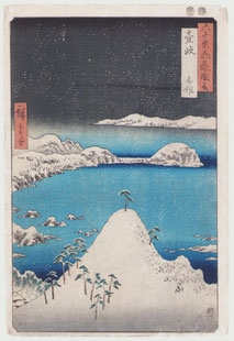 歌川広重　六十余州名所図会　壱岐　志作　Ukiyoe japanese print for sale, Hiroshige  浮世絵販売｜東京　