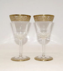 2er Satz St. Louis, Thistle Gold, kleines, Weinglas, mundgeblasen,15,3 cm, 130ml, € 300,00