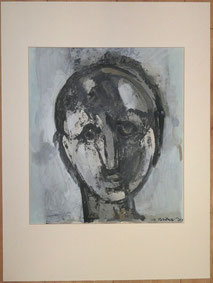 Alfred Wittwar Portrait 1973 Mischtechnik Expressionismus 51,3 x 45,2 cm, € 230,00