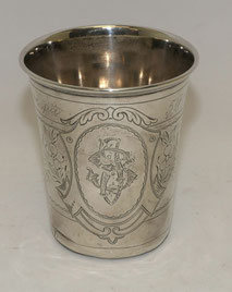 Schwedischer Silber Becher "Till Minne pa, 50-arsdagen" Bumen & Vogel H. 8,7 cm