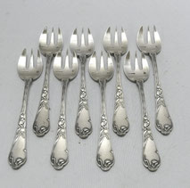 8er Satz Jugendstil Luxus Austern Gabeln Orfèvrerie Boulenger Paris L. 13,5 cm, € 290,00
